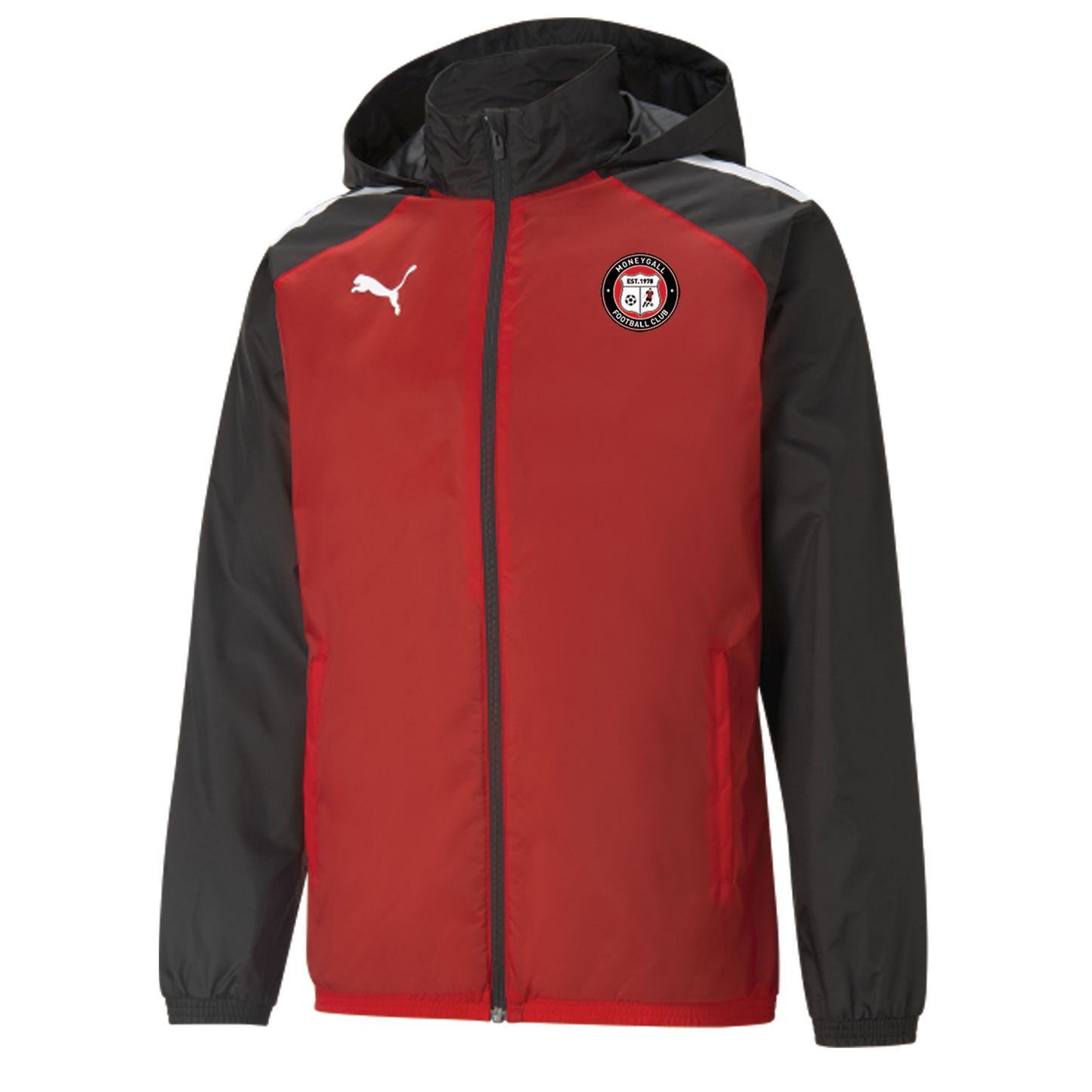 Moneygall FC Team Liga Training Rain Jacket – Red/Black – Kitz